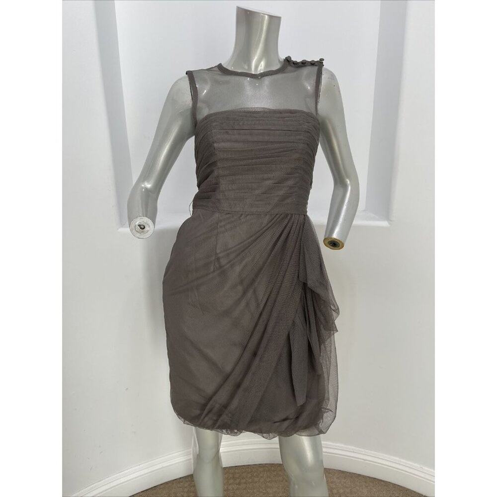 White  By Vera Wang Mesh Bubble Cocktail  Dress Gray Sleeveless   Size 4 NWOT